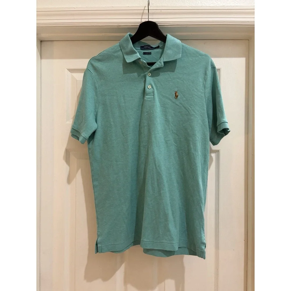 Polo Ralph Lauren Men's Classic Fit Polo Shirt Aqua Green Size Medium